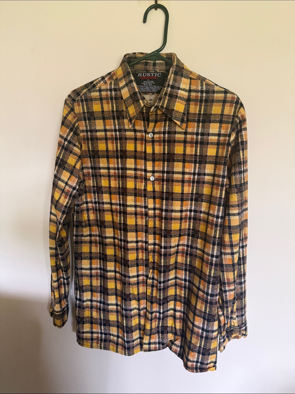 Rustic Outfitters Brand Yellow & Black Plaid Button-Front Shirt
